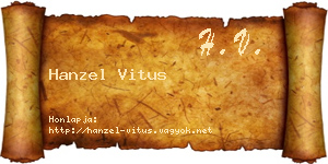 Hanzel Vitus névjegykártya
